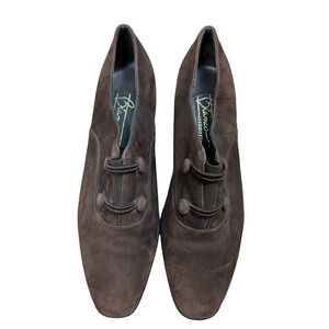 Bianco Vintage Brown Leather Button Accents Booties Women’s 8